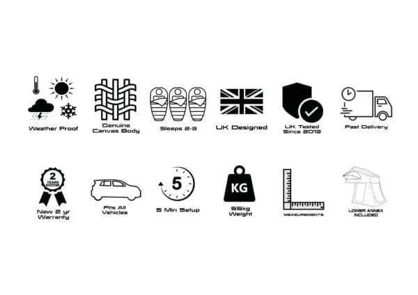 TUFF-TREK ® PRO-Ruggedised 1.4m Soft Top Tent + Optional annex Room