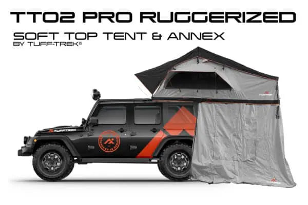TUFF-TREK ® PRO-Ruggedised 1.4m Soft Top Tent + Optional annex Room