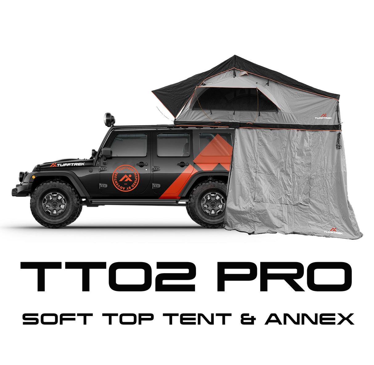 TUFF-TREK ® PRO-Ruggedised 1.6m Soft Top Tent + Optional annex Room