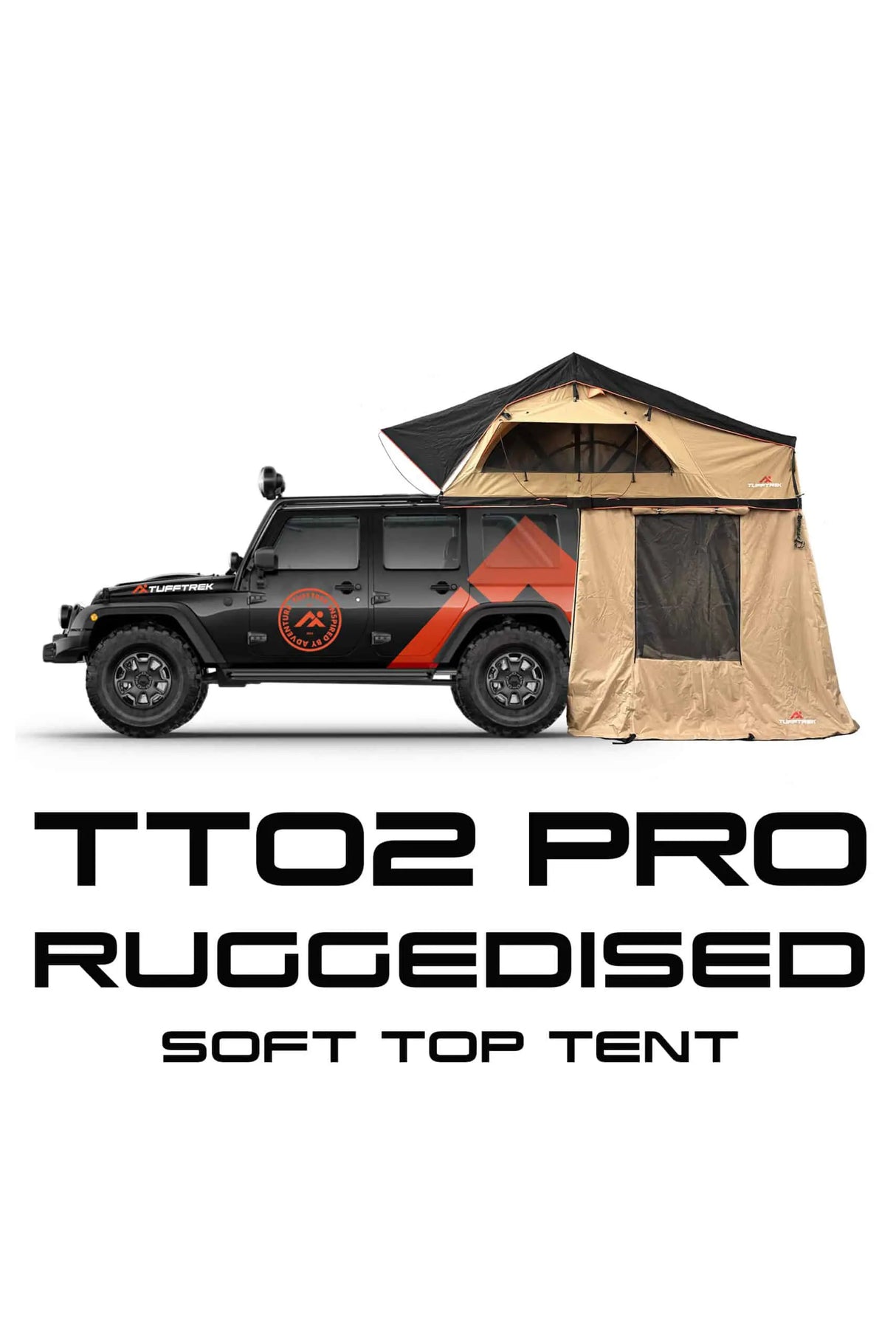 TUFF-TREK ® PRO-Ruggedised 1.4m Soft Top Tent + Optional annex Room