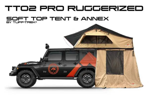 TUFF-TREK ® PRO-Ruggedised 1.4m Soft Top Tent + Optional annex Room