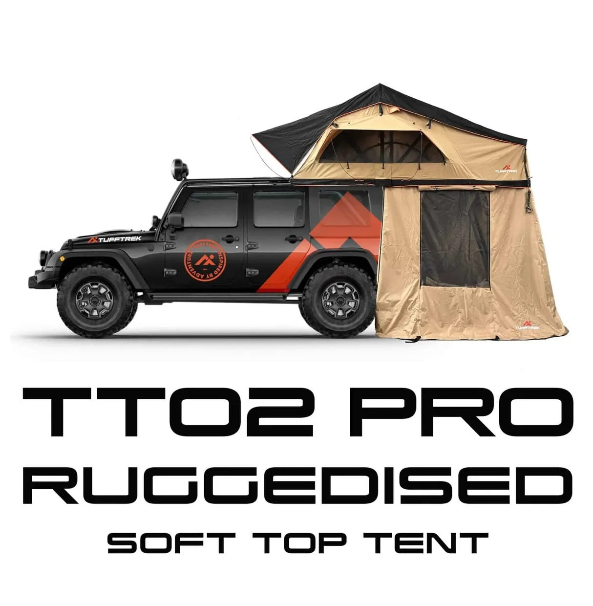 TUFF-TREK ® PRO Ruggedised XXL 2.2m Soft Top Tent + Lower Annex