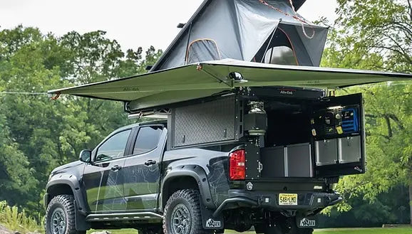 canopy camper tent Alu-Cab Canopy Camper Double Cab Black – Tuff-Trek ®