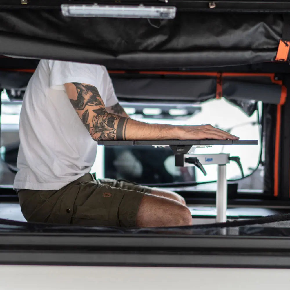 Lagun Table (Cushion included) add on for Tailgate Gear interior for Alu-Cab ModCap D/C and Canopy Camper D/C