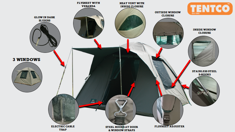 tentco safari tent Tentco Senior Safari Deluxe Bow Tent – Tuff-Trek ®