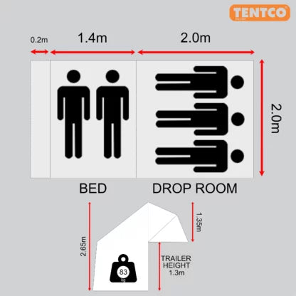 Tentco Junior Trailer Tent 1.3 high
