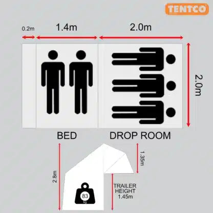 Tentco Junior Trailer Tent 1.45 high