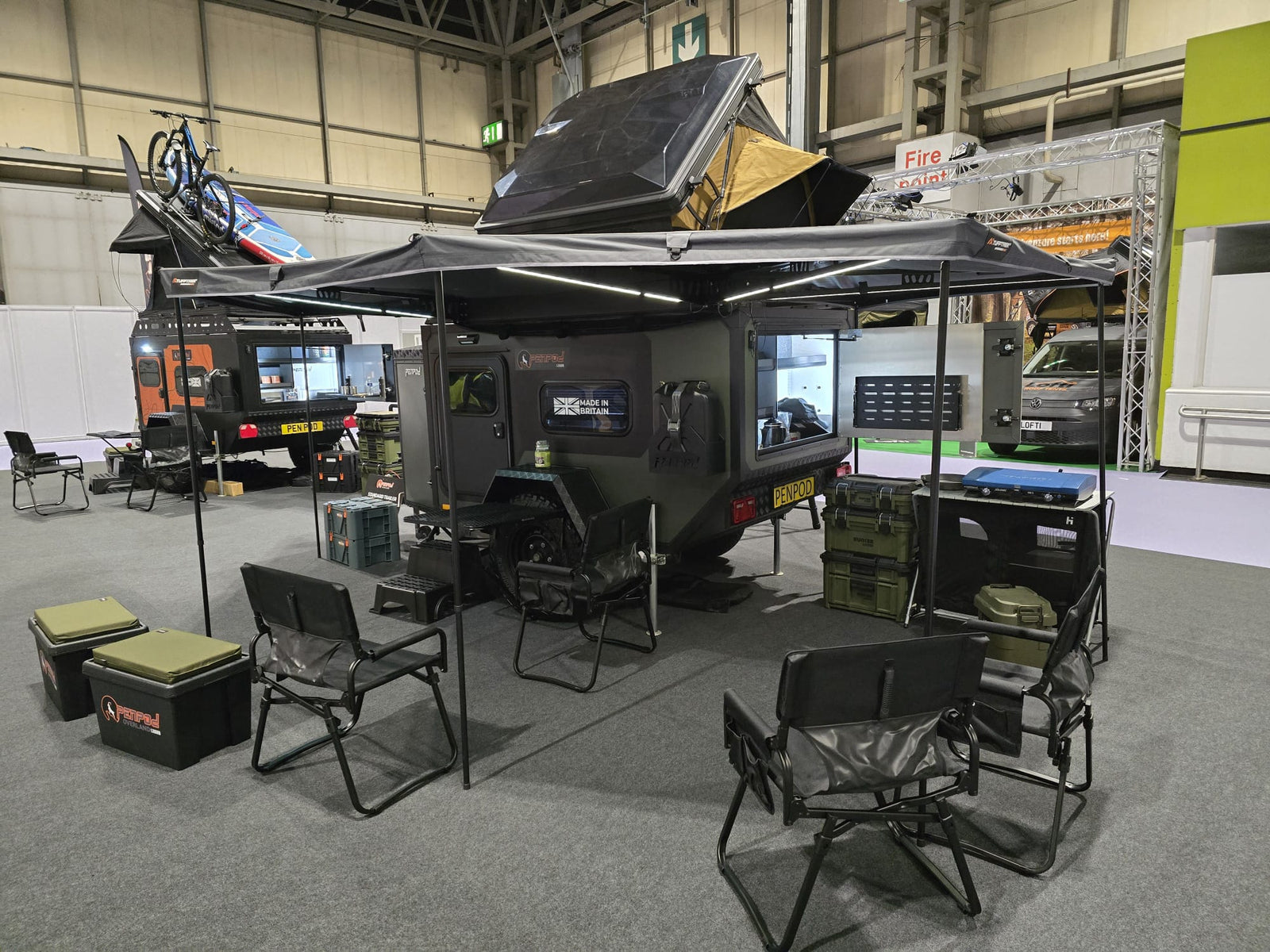 tufftrek speedwing max 270 self supporting wing awning  on penpod trailer