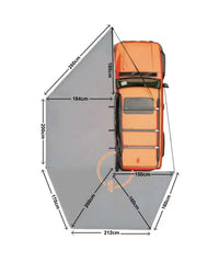 tufftrek speedwing max 270 self supporting wing awning _defender 110_schematic diagram